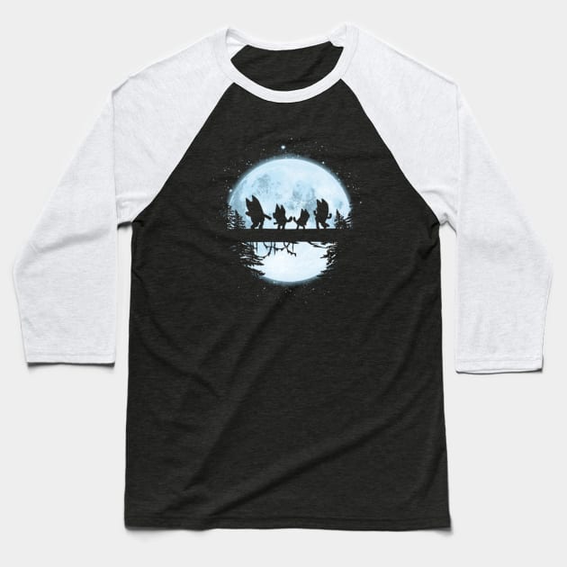 Midnight Dancing Blu Baseball T-Shirt by Iluminater